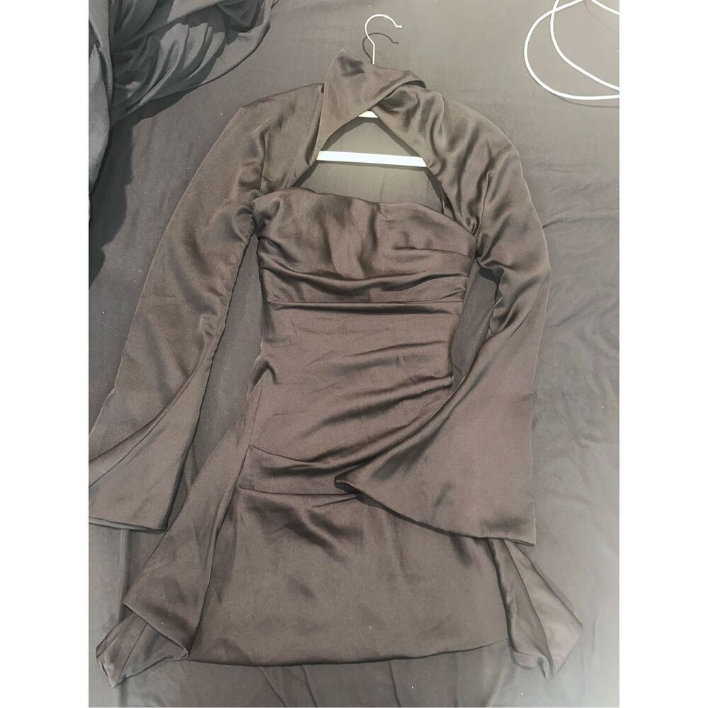 House of CB black long sleeve dress mini women’s size XS - Picture 1 of 5